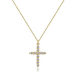 gold cross necklace, CZ cross pendant, 14k gold plated necklace, faith jewelry women, sideways cross necklace, cubic zirconia necklace, minimalist gold jewelry, dainty women necklace, christian jewelry gift, elegant cross necklace