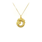 ouroboros necklace, dragon pendant necklace, infinity symbol jewelry, 24k gold necklace, unisex dragon jewelry, ancient symbol necklace, gold pendant necklace, spiritual jewelry, mythological dragon necklace, statement jewelry