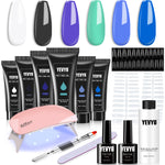 6 PCS poly gel nail kit with UV lamp set