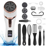 Rechargeable foot file kit with vacuum suction system